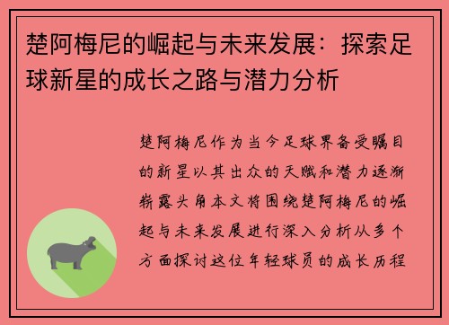 楚阿梅尼的崛起与未来发展：探索足球新星的成长之路与潜力分析